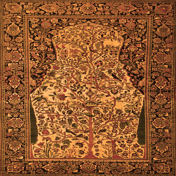 Serging Thickness of Persian Orange Traditional Rug, tr22org