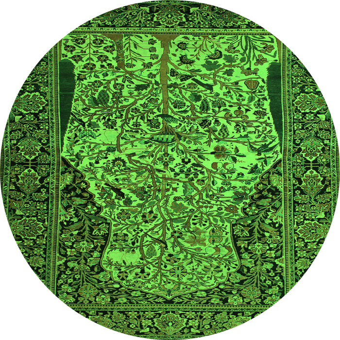 Square Persian Green Traditional Rug, tr22grn