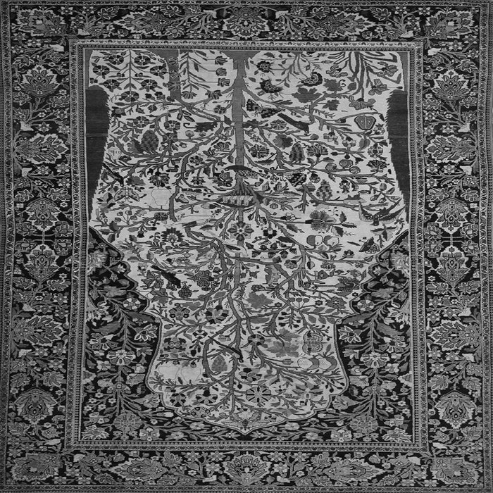 Round Machine Washable Persian Gray Traditional Rug, wshtr22gry
