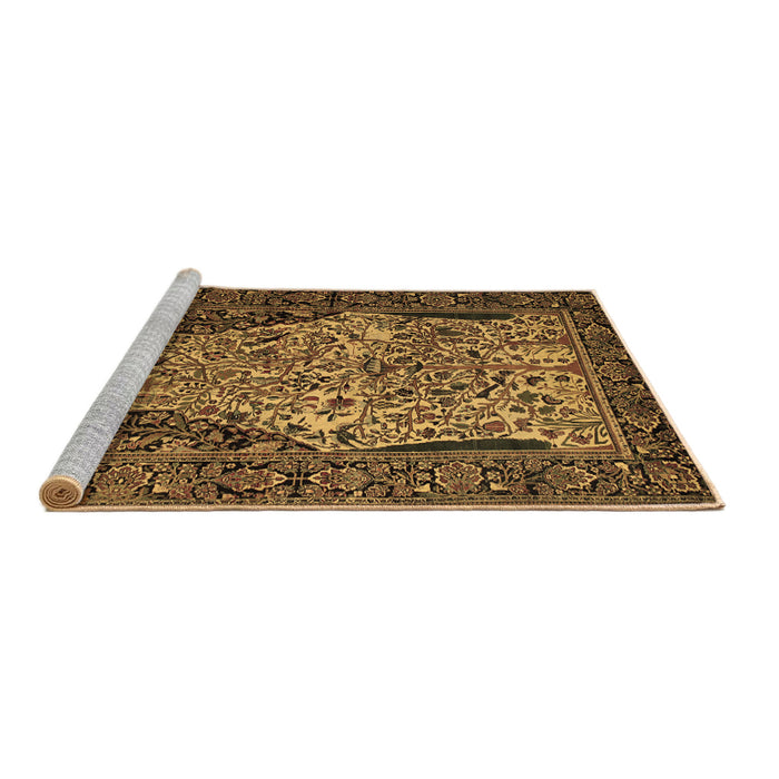 Sideview of Machine Washable Persian Brown Traditional Rug, wshtr22brn