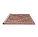 Sideview of Machine Washable Traditional Fire Brick Red Rug, wshtr230