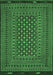 Machine Washable Southwestern Emerald Green Country Area Rugs, wshtr2300emgrn