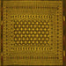 Square Machine Washable Southwestern Yellow Country Rug, wshtr2300yw