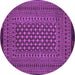 Round Southwestern Purple Country Rug, tr2300pur