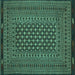 Square Southwestern Turquoise Country Rug, tr2300turq