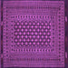 Square Machine Washable Southwestern Purple Country Area Rugs, wshtr2300pur