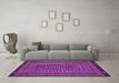 Machine Washable Southwestern Purple Country Area Rugs in a Living Room, wshtr2300pur