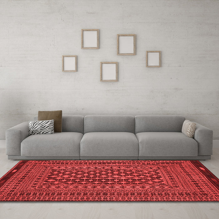 Country Red Washable Rugs
