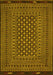 Machine Washable Southwestern Yellow Country Rug, wshtr2300yw