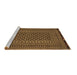 Sideview of Machine Washable Southwestern Brown Country Rug, wshtr2300brn