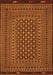 Serging Thickness of Machine Washable Southwestern Orange Country Area Rugs, wshtr2300org