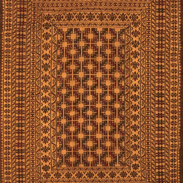 Serging Thickness of Machine Washable Southwestern Orange Country Area Rugs, wshtr2300org