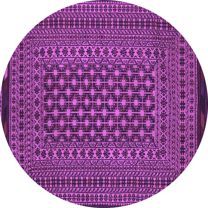 Round Machine Washable Southwestern Purple Country Area Rugs, wshtr2300pur