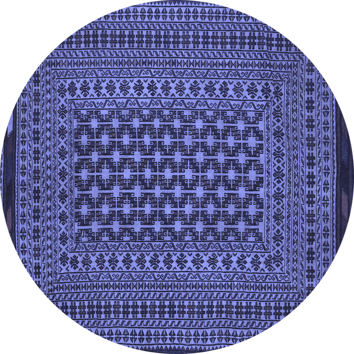 Round Southwestern Blue Country Rug, tr2300blu