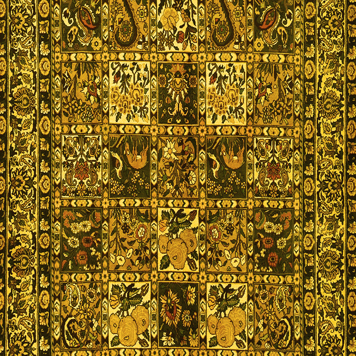 Machine Washable Persian Yellow Traditional Rug, wshtr2301yw