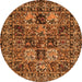 Machine Washable Persian Orange Traditional Area Rugs, wshtr2301org