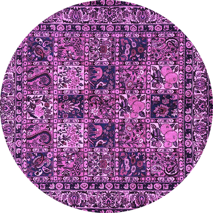 Round Persian Purple Traditional Rug, tr2301pur