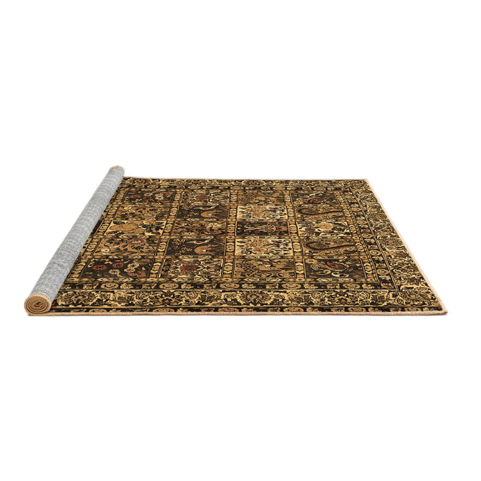 Sideview of Machine Washable Persian Brown Traditional Rug, wshtr2301brn