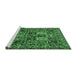 Sideview of Machine Washable Persian Emerald Green Traditional Area Rugs, wshtr2301emgrn