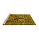 Sideview of Machine Washable Persian Yellow Traditional Rug, wshtr2301yw