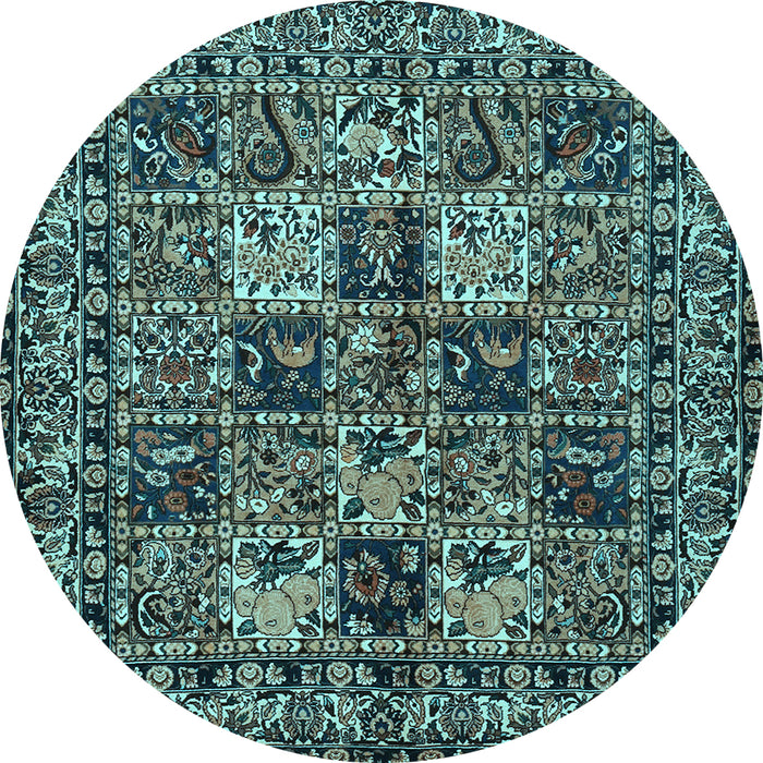 Round Persian Light Blue Traditional Rug, tr2301lblu