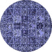 Round Persian Blue Traditional Rug, tr2301blu
