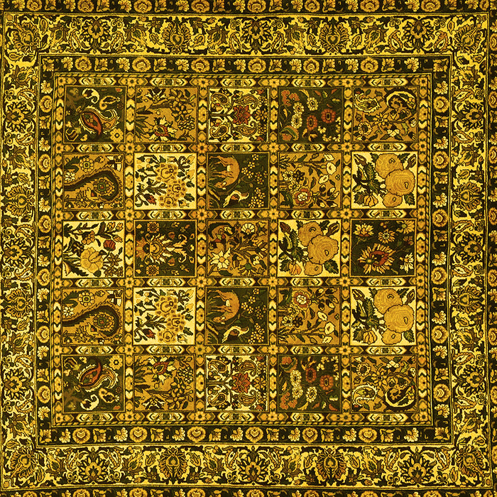 Square Persian Yellow Traditional Rug, tr2301yw