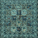 Square Machine Washable Persian Light Blue Traditional Rug, wshtr2301lblu