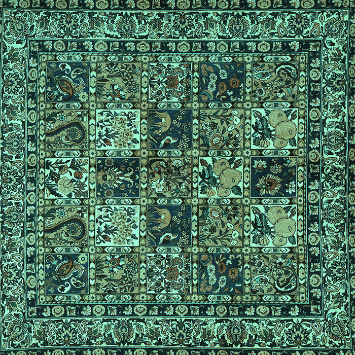 Square Persian Turquoise Traditional Rug, tr2301turq