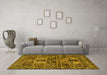 Machine Washable Persian Yellow Traditional Rug in a Living Room, wshtr2301yw