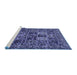 Sideview of Machine Washable Persian Blue Traditional Rug, wshtr2301blu