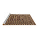 Sideview of Machine Washable Traditional Bronze Brown Rug, wshtr2302