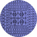 Round Southwestern Blue Country Rug, tr2302blu