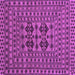 Square Machine Washable Southwestern Purple Country Area Rugs, wshtr2302pur