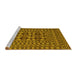 Sideview of Machine Washable Southwestern Yellow Country Rug, wshtr2302yw