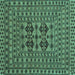 Square Southwestern Turquoise Country Rug, tr2302turq