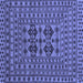 Square Southwestern Blue Country Rug, tr2302blu