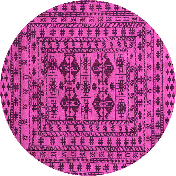 Round Southwestern Pink Country Rug, tr2302pnk