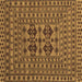 Square Machine Washable Southwestern Brown Country Rug, wshtr2302brn