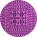 Round Southwestern Purple Country Rug, tr2302pur