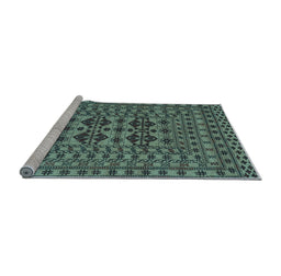 Sideview of Machine Washable Southwestern Light Blue Country Rug, wshtr2302lblu