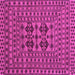Square Machine Washable Southwestern Pink Country Rug, wshtr2302pnk