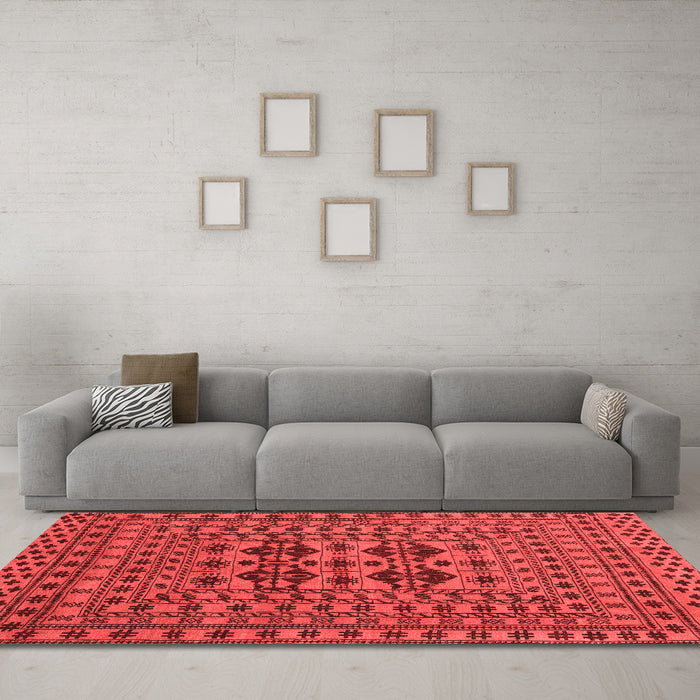 Country Red Washable Rugs
