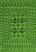 Serging Thickness of Machine Washable Southwestern Green Country Area Rugs, wshtr2302grn