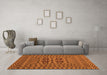 Machine Washable Southwestern Orange Country Area Rugs in a Living Room, wshtr2302org
