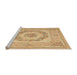 Sideview of Machine Washable Traditional Orange Rug, wshtr2303