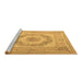 Sideview of Machine Washable Medallion Brown French Rug, wshtr2303brn