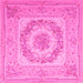 Square Medallion Pink French Rug, tr2303pnk