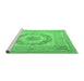 Sideview of Machine Washable Medallion Emerald Green French Area Rugs, wshtr2303emgrn