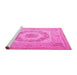 Sideview of Machine Washable Medallion Pink French Rug, wshtr2303pnk